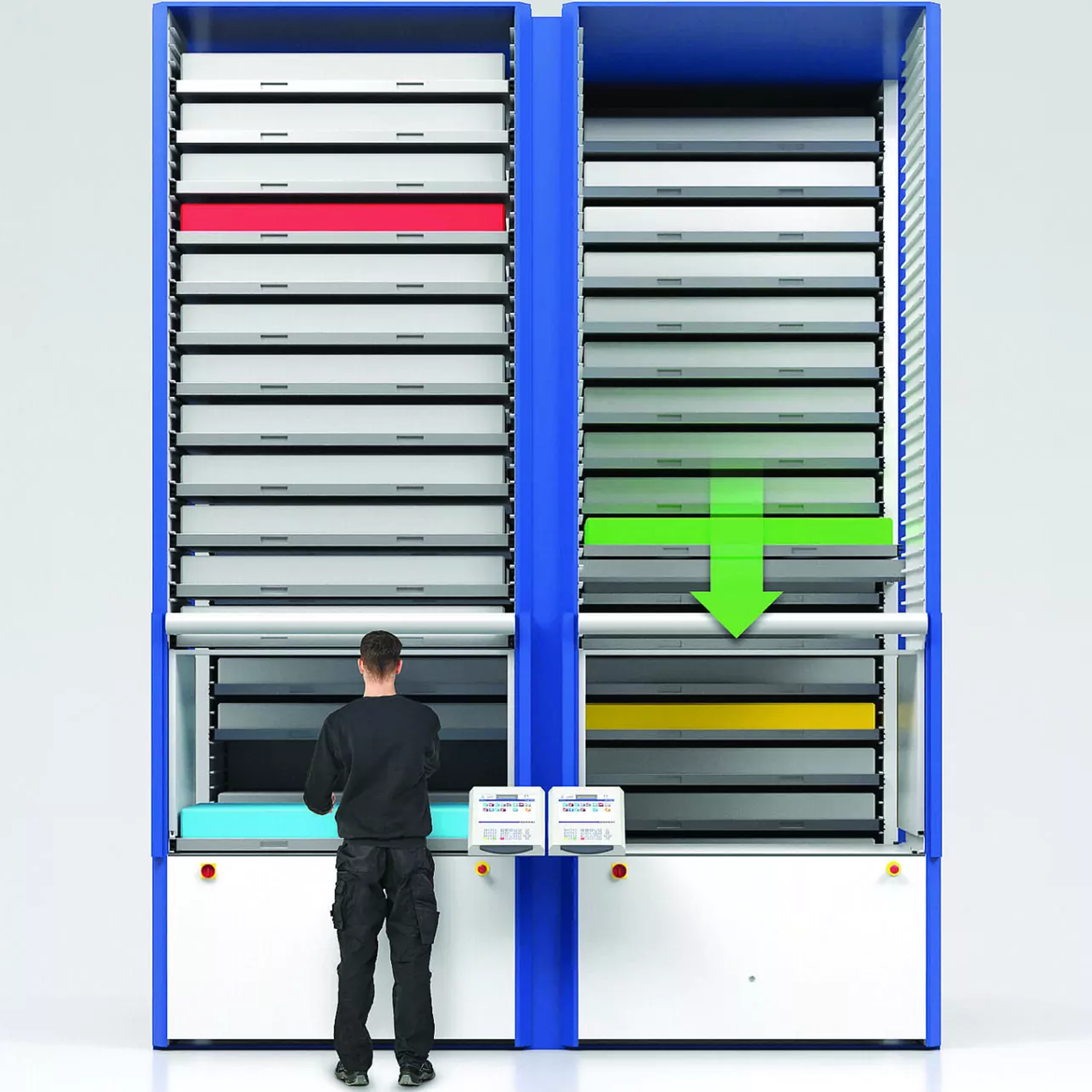 warehouse transformation with side-by-side lean lifts and simultaneous picking